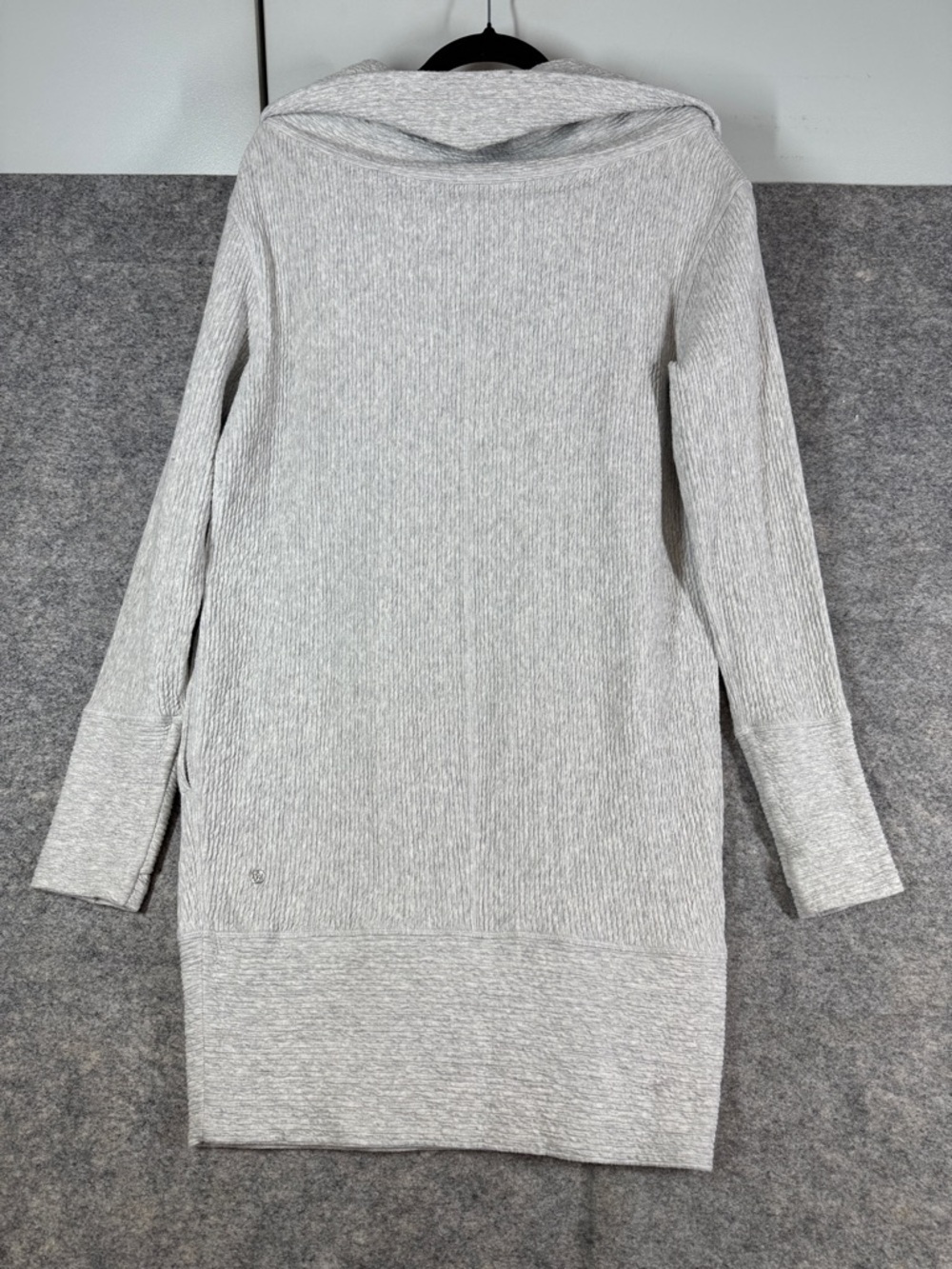 Lululemon Along the Way Dress Light Gray Cowl Neck Sweater Dress Ribbed Slouchy - Picture 12 of 14